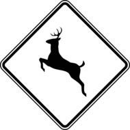 sign with a black deer