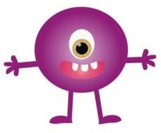 purple ball with one eye