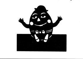 black silhouette of a Humpty Dumpty
