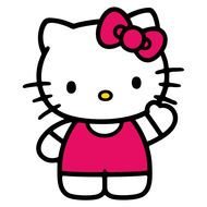 kitty in a pink dress