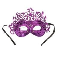 purple mask with ribbons