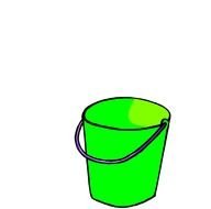 painted green bucket on a white background