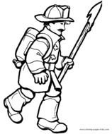 Fireman Color Page Coloring Pages For Kids Family People And Jobs