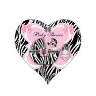 Baby Shower Cute Girl Pink Zebra Spots Sticker