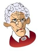face drawing of an angry old woman