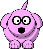 Pink Cartoon Dog At Clkercom Vector Online