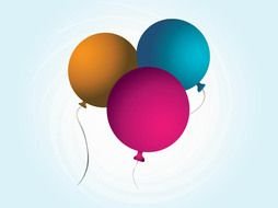 three balloons in graphic representation