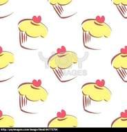 Image Of Slice Cream Cake With Chocolate On The White Background