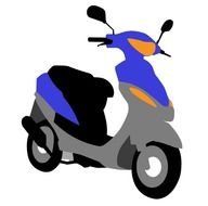 grey and blue scooter