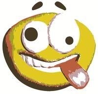 drawn crazy mango with tongue