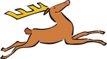 painted running deer