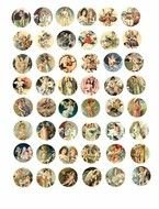 Vintage 1800s 1900s Cherubs Angels Cupids Collage Sheet