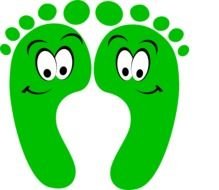 Green Happy Feet drawing