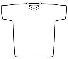 Black and white drawing of the t-shirt, clipart