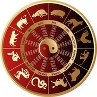 emblem with zodiac signs as a picture for clipart