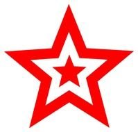 white-red star on a white background