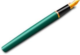 green pen on a white background