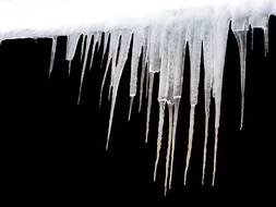 icicles on the black background