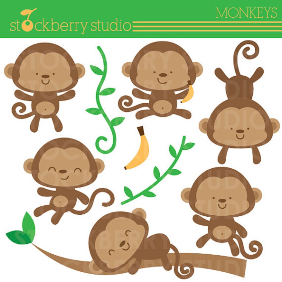Baby Shower Monkey Monkeys Set Personal