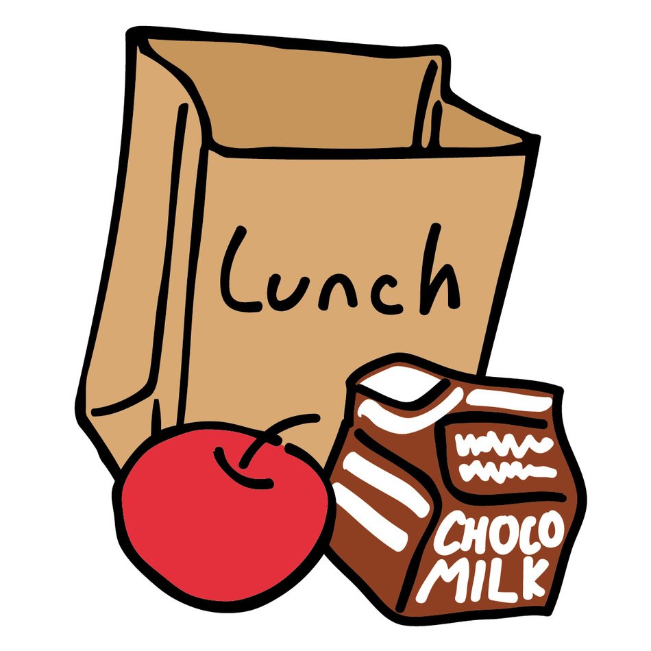 lunch drawing on a white background