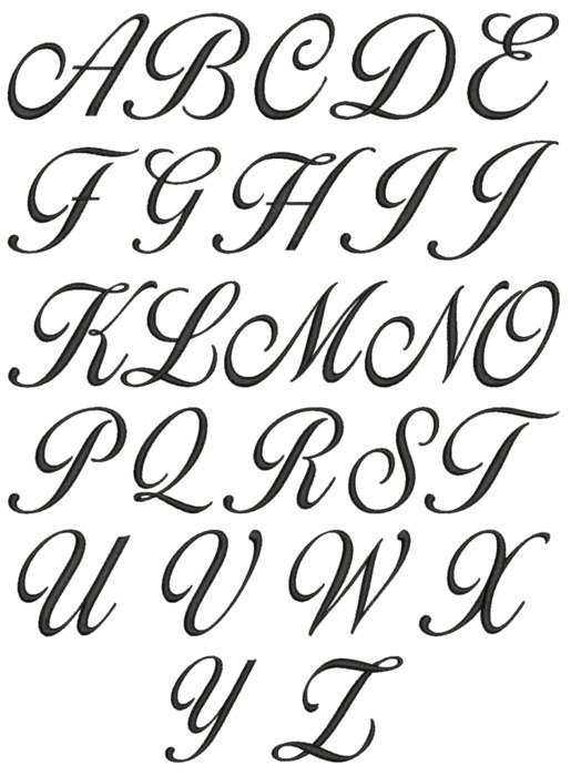 clipart of the lettering styled alphabet