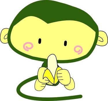 Monkey Eating Banana Free Vector 4vector