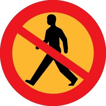 No Entry Sign With A Man At Clkercom Vector