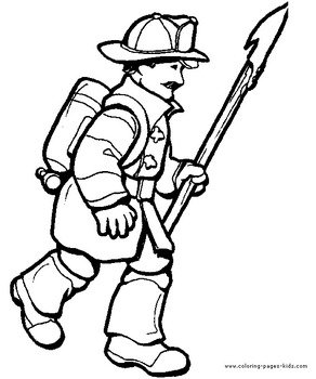 Fireman Color Page Coloring Pages For Kids Family People And Jobs
