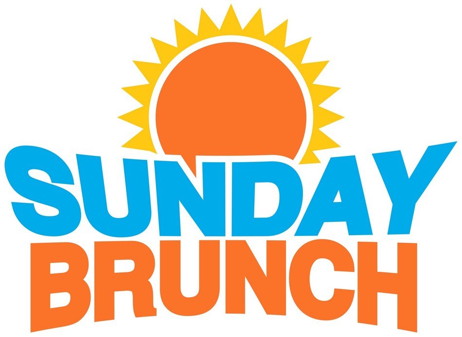 inscription 'sunday brunch' in the colorful picture
