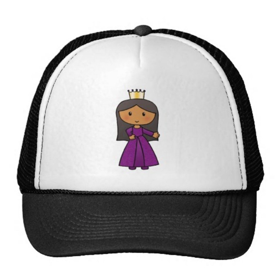 Cartoon Cute Princess With Tiara Mesh Hats Zazzle