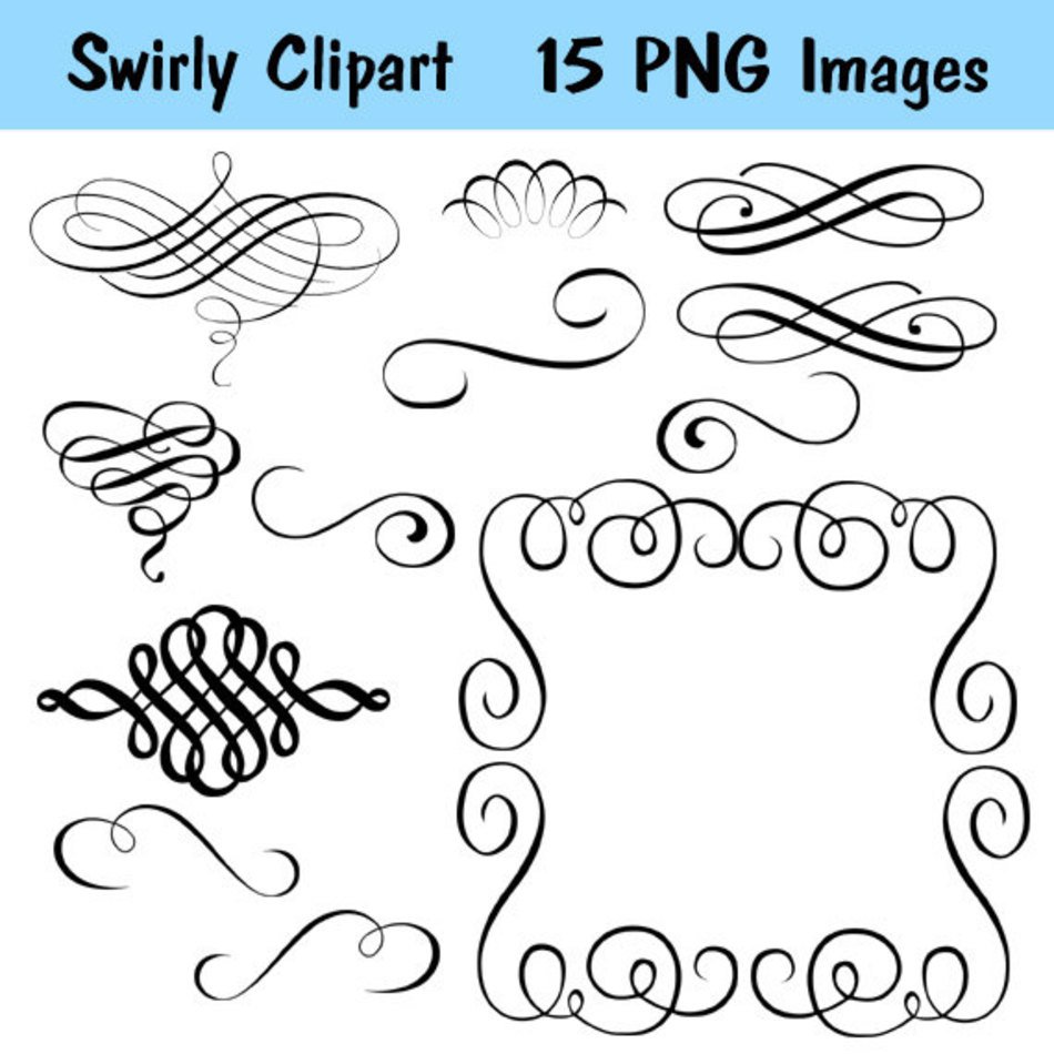 Swirl Wedding Digital Flourish Calligraphy