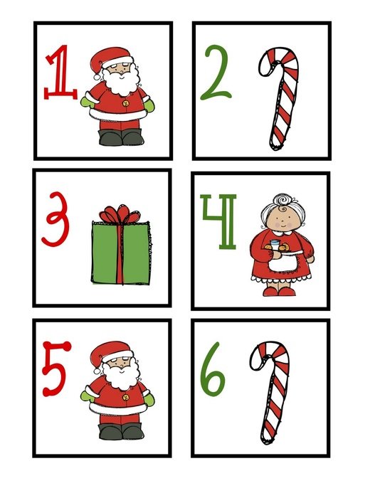 drawn numbers and christmas images