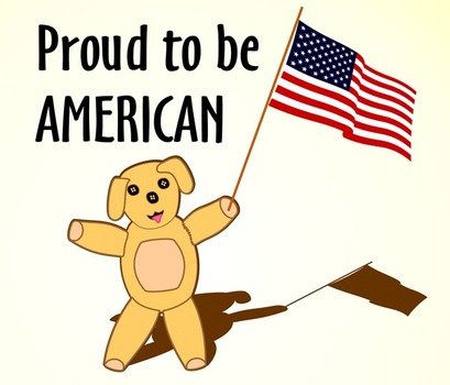 Stuffed Animal Proud To Be American Free Patriotic Graphic