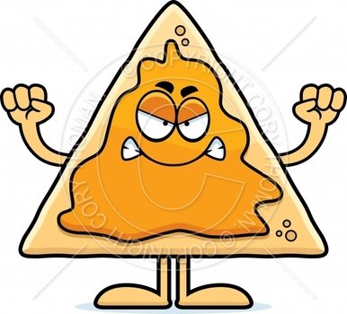 Nacho Chips Angry Cartoon Nachos Vector
