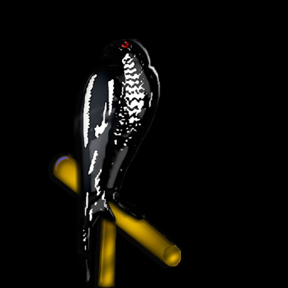 bird on a wooden stick in the dark