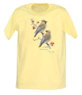 image of two birds on a yellow t-shirt