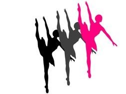 Clipart of Dancing ballerinas Silhouettes