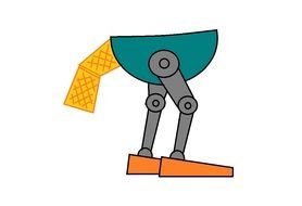 robot legs on a white background