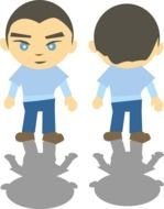 Boys with silhouettes clipart