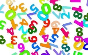 colorful digits at white background