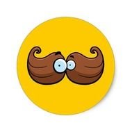 Cartoon Mustache Sticker