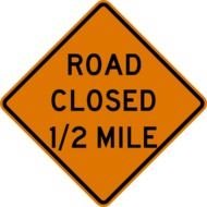 Free Vector Road Closed Half Mile Sign Clip Art 103571