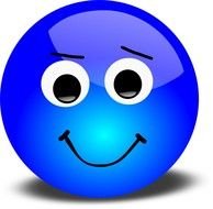 blue ball with a smile on a white background