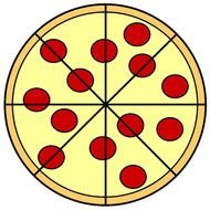 drawn pepperoni pizza