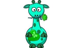 Giraffe Valentine Heart drawing