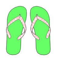 Pink &amp; Green Flip Flops Free Stock Photo Public Domain Pictures