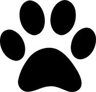 black wolf footprint on a white background