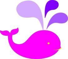 Pink Whale And Purple Water At Clkercom Vector