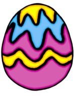 drawing eggs with colored waves