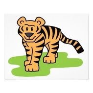 Cartoon Bengal Tiger Big Cat With Stripes Personalized